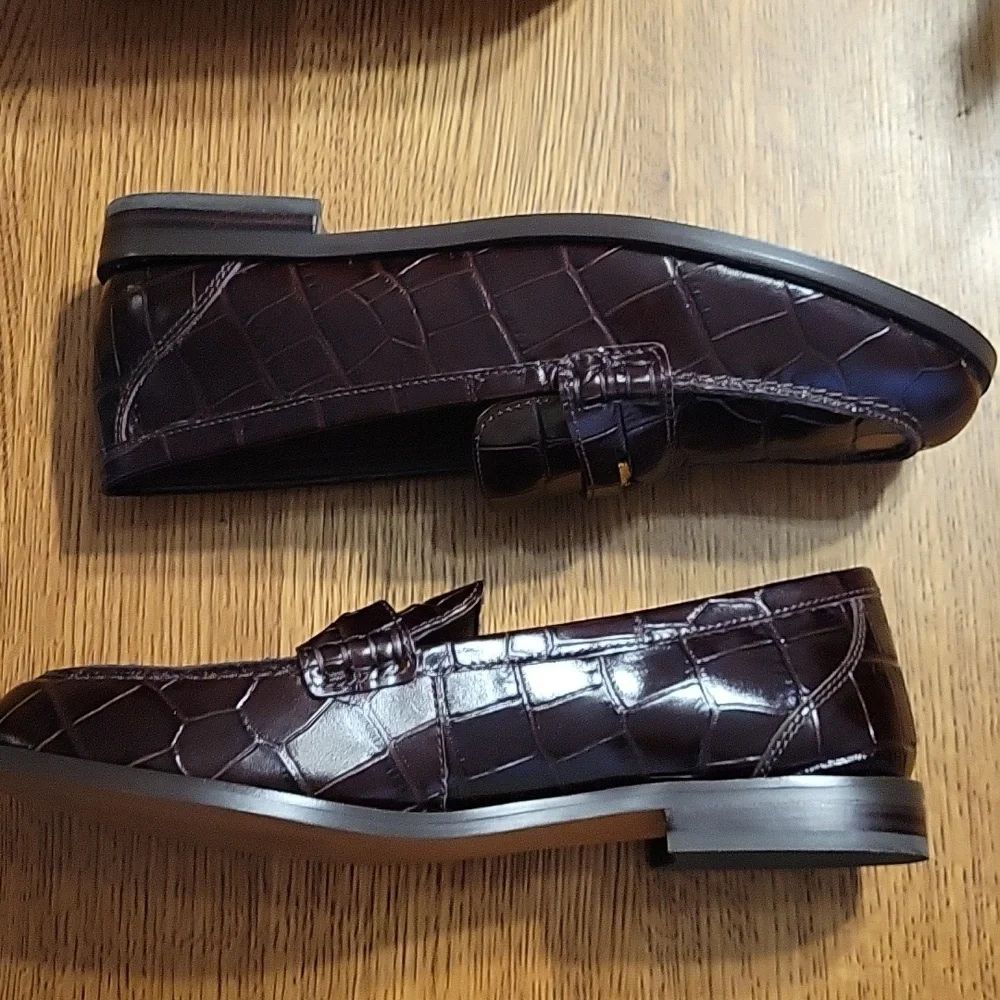 Madewell The Grayson Croc-Stamped Penny Loafer - chocolate raisin - Picture 8 of 12